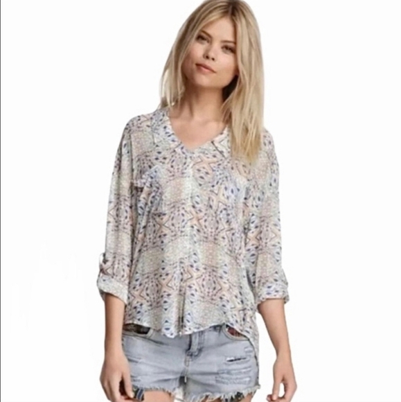 Free People Multicolor Patterned Blouse - Picture 1 of 10